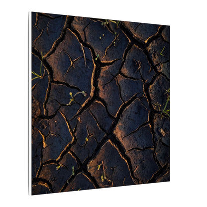 Cracked Earth Moody Minimal Canvas Art | Luxurious Dark Japandi Art