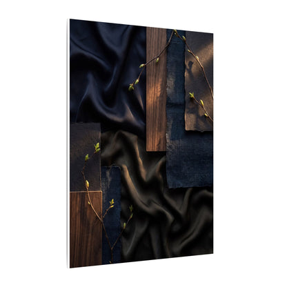 Silk Drape Spring Canvas Art | Dark Japandi Moody Design