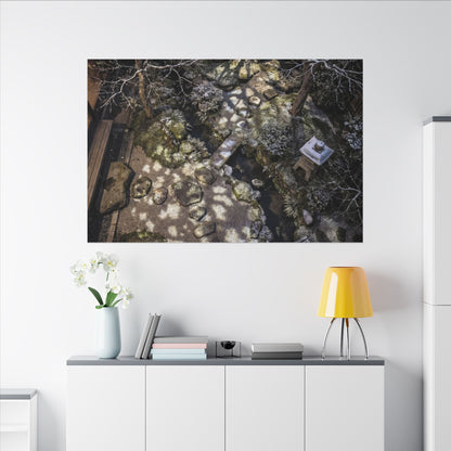 Moonlit Garden Japanese Pattern Canvas Art | Elegant Japandi Art