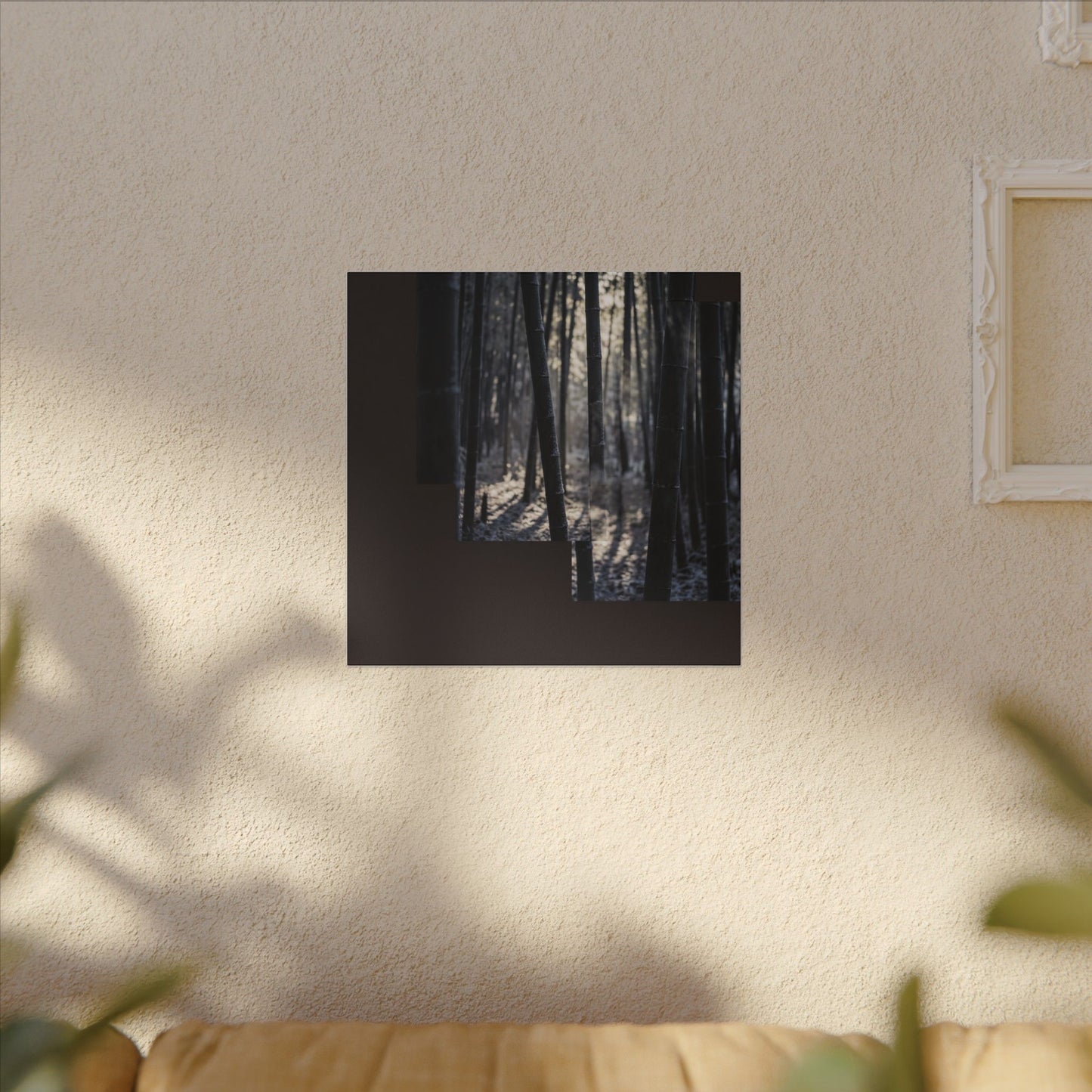 Bamboo Grove Canvas Art | Winter Dark Japandi Moody Minimal Art