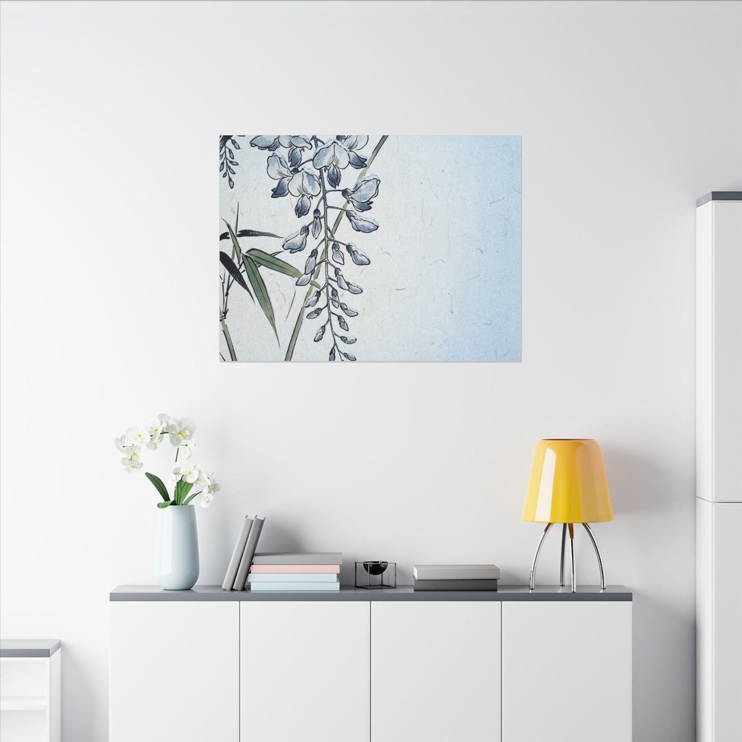 Zen Wisteria in Moonlight | Ukiyo E Inspired Canvas Art
