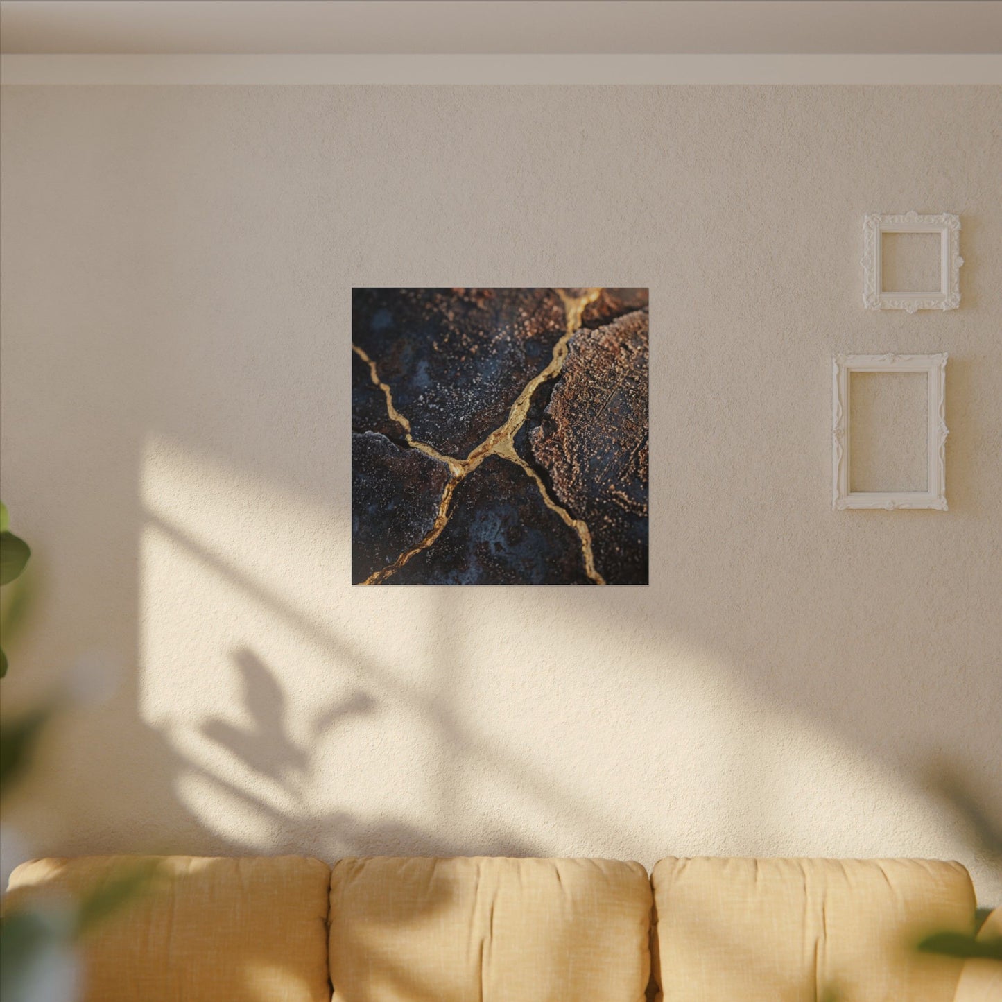 Winter Rust Patina Gold Vein Canvas Art | Resilient Decor