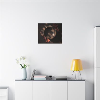 Ceramic Bowl Canvas Art | Autumn Dark Japandi Dark Texture Art