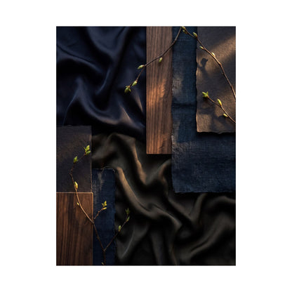 Silk Drape Wall Art Print | Spring Dark Japandi Dark Texture Art