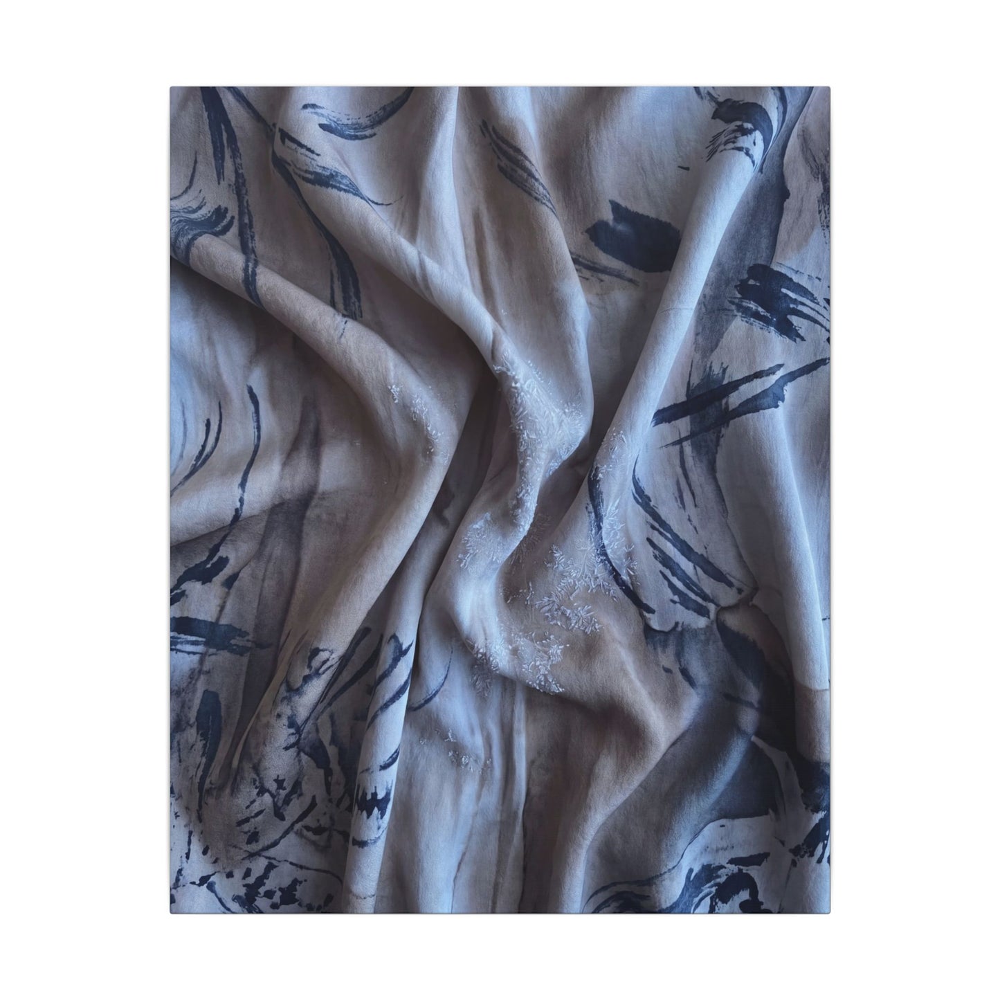 Silk Drape Winter Canvas Art | Japandi Earthy Design