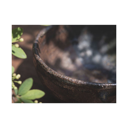 Ceramic Bowl Shadow Zen Canvas Art | Moody Dark Japandi Art