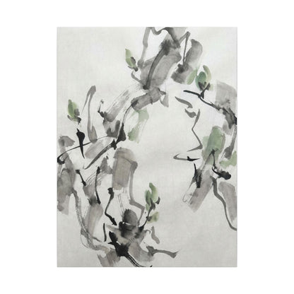 Zen Ink Brushstroke in Overcast | Sumi E Canvas Art