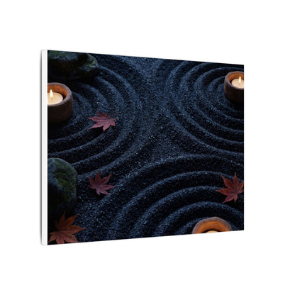 Seijaku Rock Garden Canvas Art - Dark Japandi Dark Texture