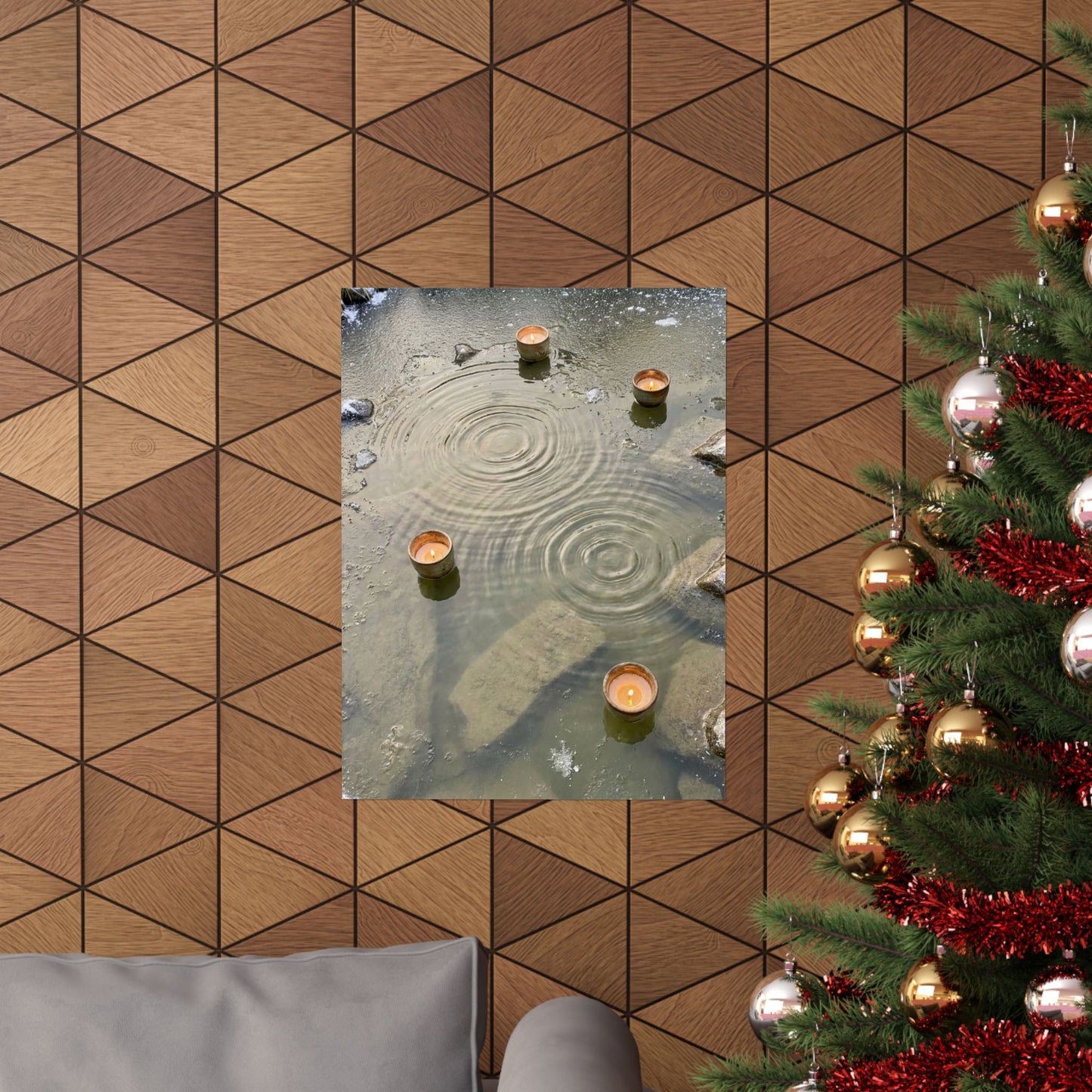Fukinsei Water Ripple Wall Art Print - Japandi Japanese Pattern