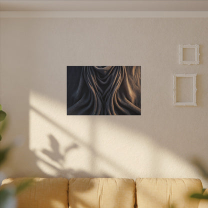 Moody Silk Drape Canvas Art - Shadow Zen Dark Japandi