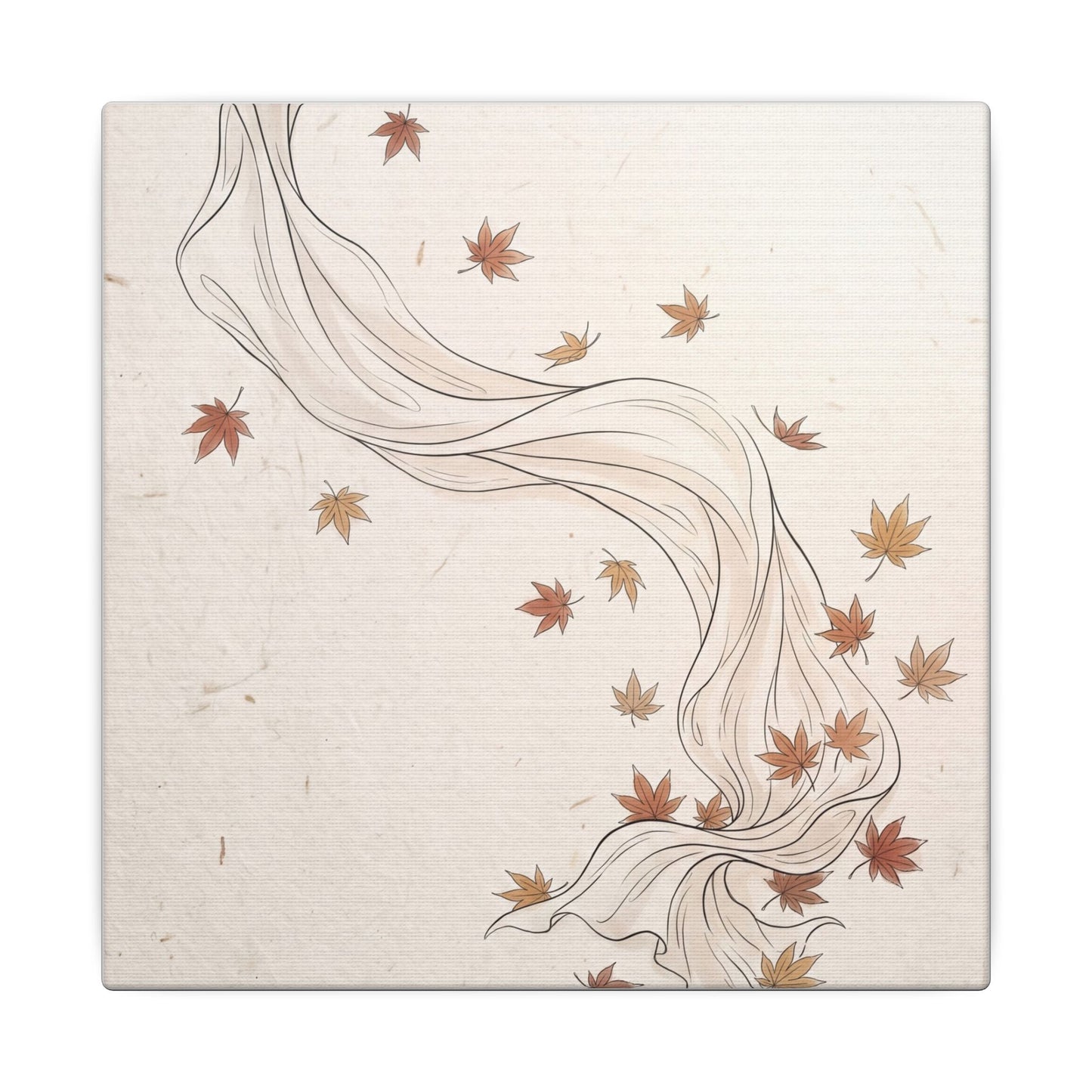 Japandi Silk Drape in Dawn | Minimal Line Canvas Art