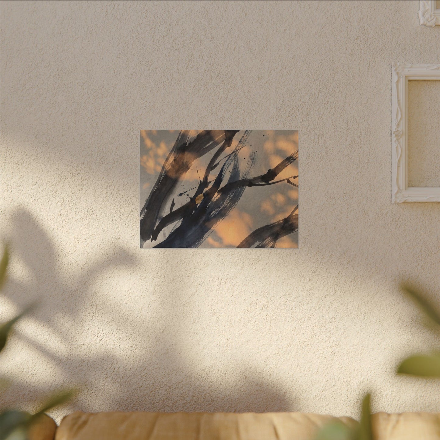 Datsuzoku Ink Brushstroke Canvas Art - Dark Japandi Shadow Zen