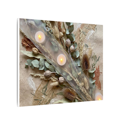 Candlelight Dried Flowers Canvas Art - Japandi Kanso