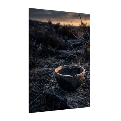 Kanso Ceramic Bowl Canvas Art - Dark Japandi Dark Texture