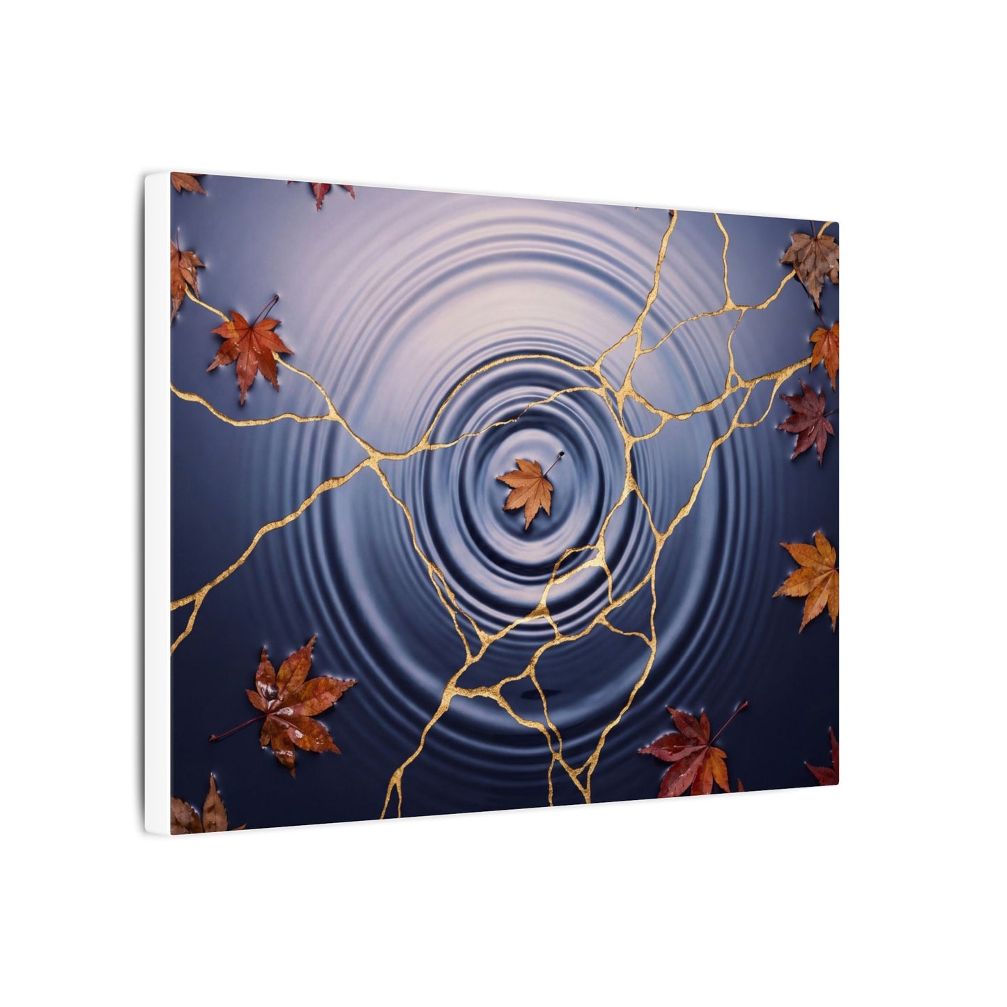 Kintsugi Water Ripple in Dawn | Gold Vein Canvas Art