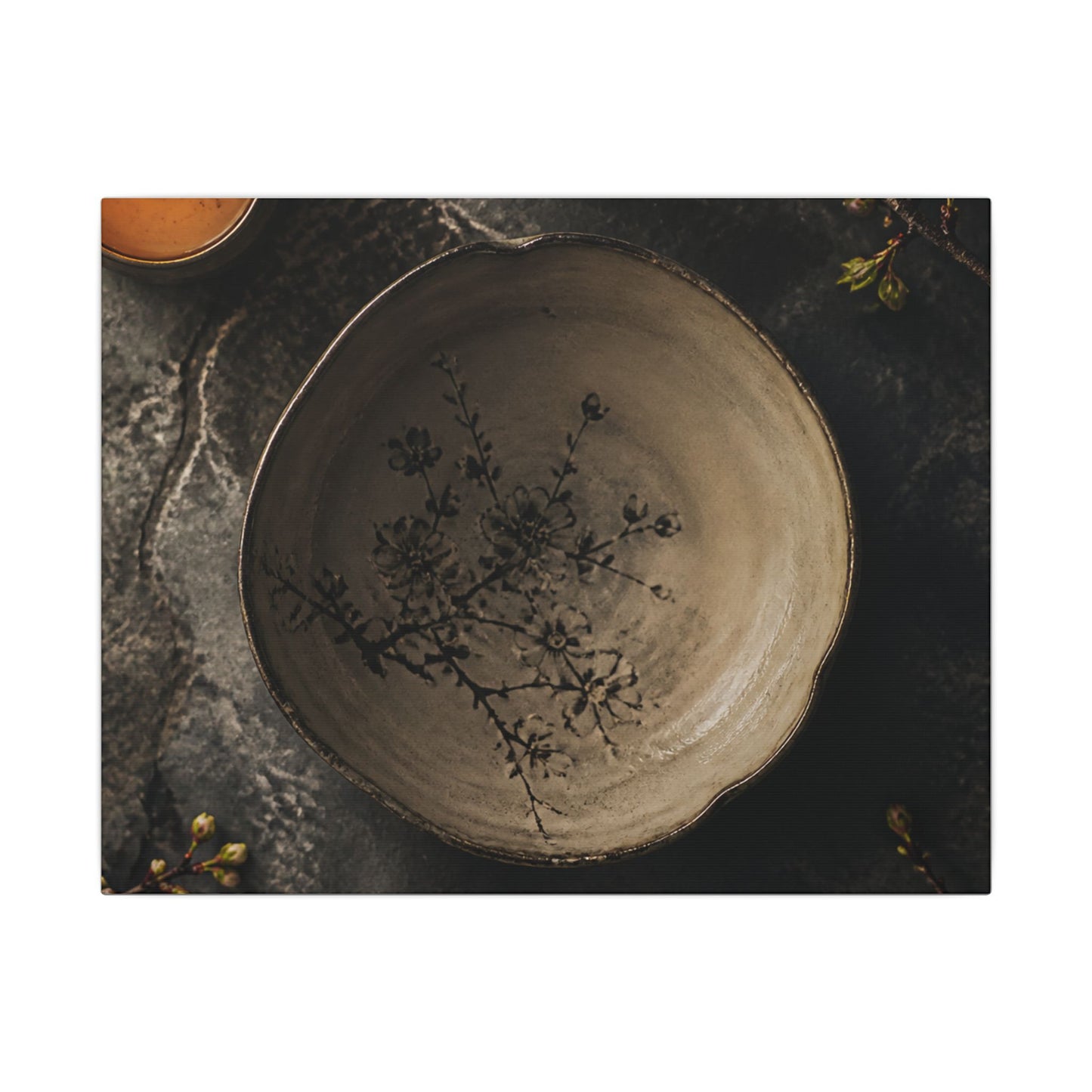 Ceramic Bowl Spring Canvas Art | Japandi Earthy Design