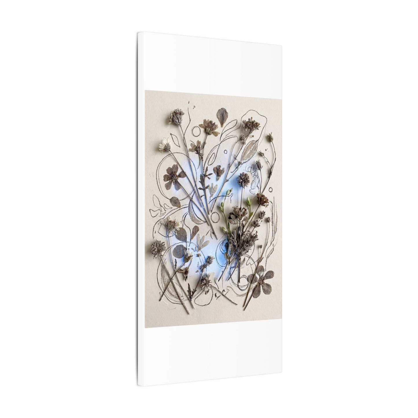 Dried Flowers Minimal Line Canvas Art | Elegant Japandi Art