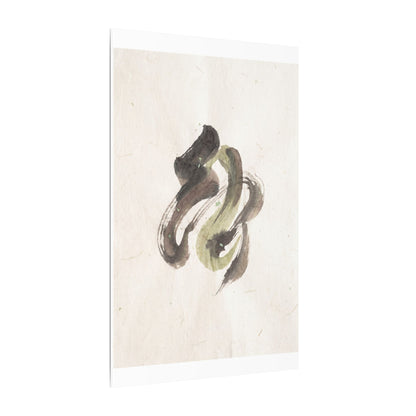 Ink Brushstroke Canvas Art | Spring Japandi Japanese Pattern Art