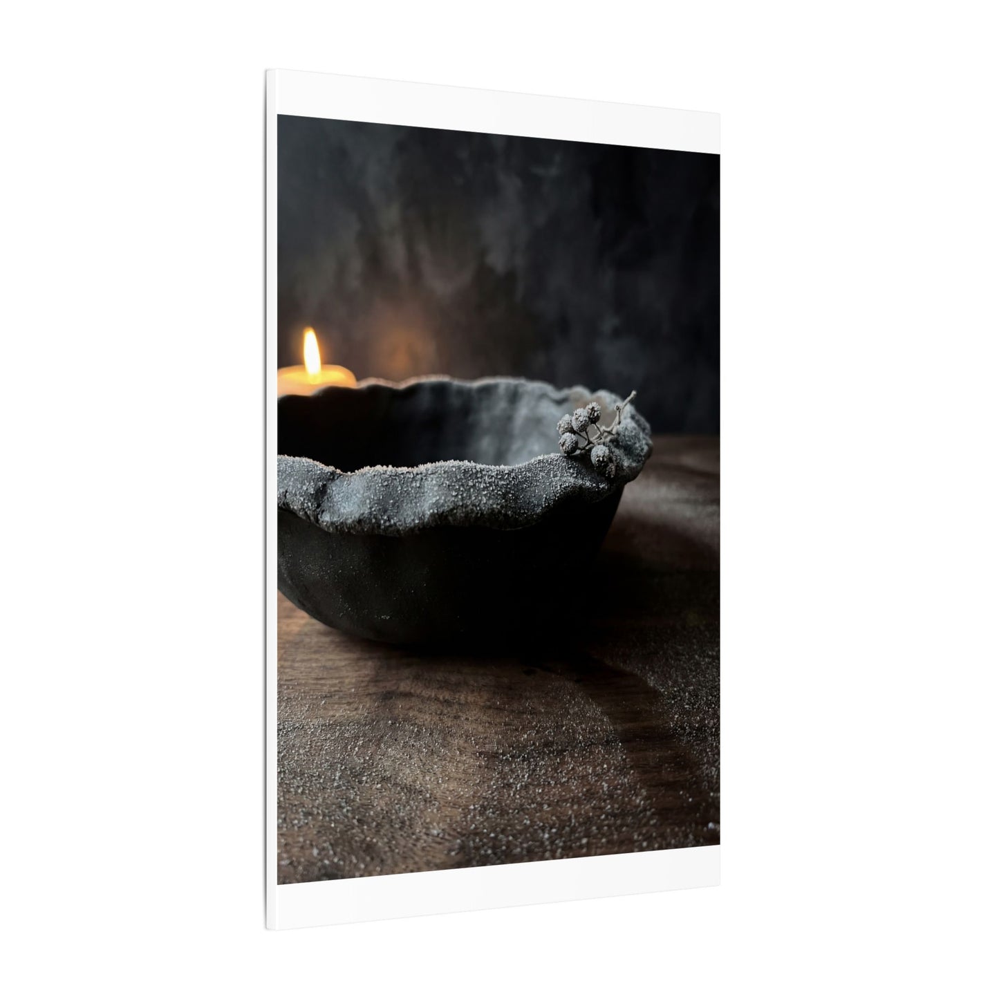 Ceramic Bowl Canvas Art | Winter Dark Japandi Shadow Zen Art