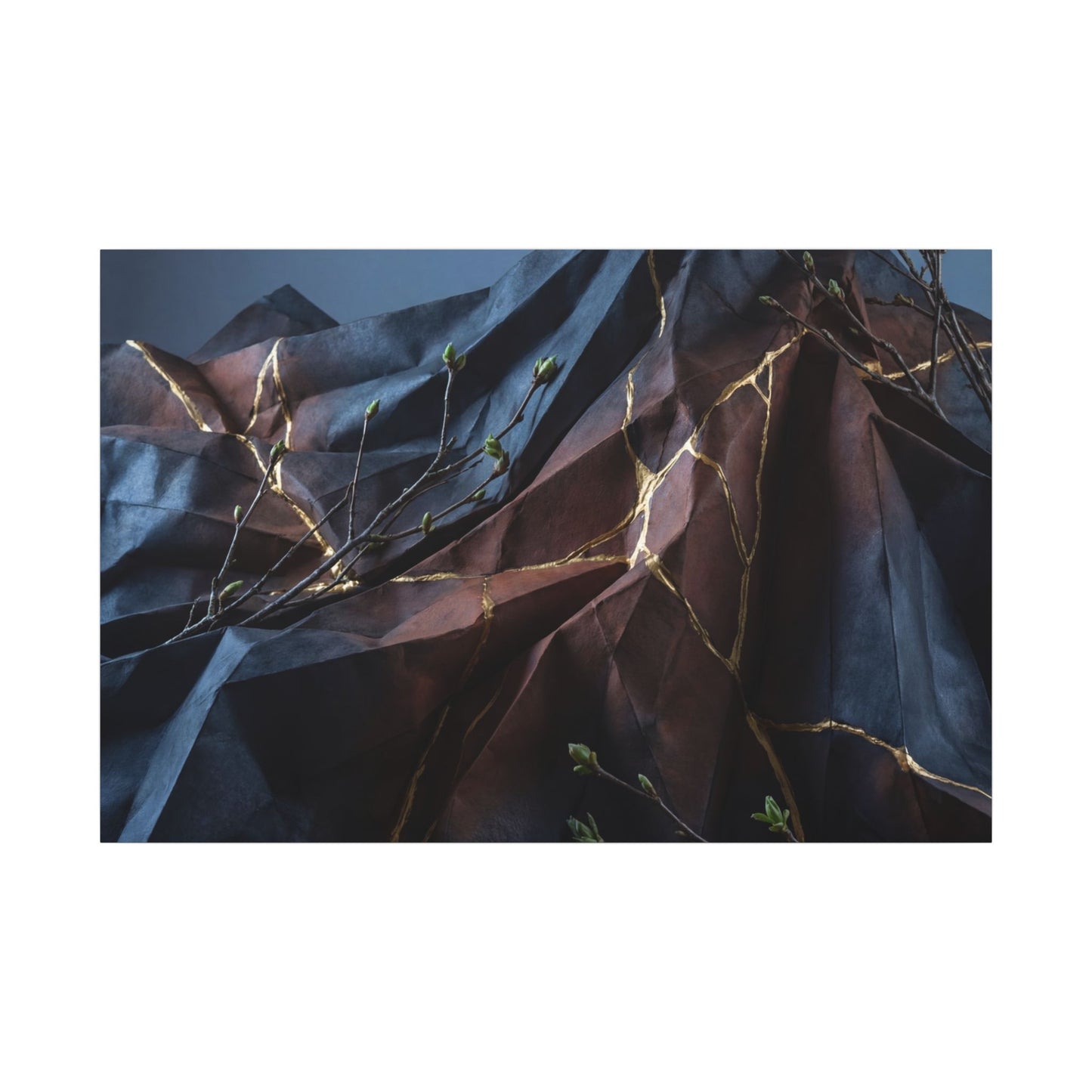 Paper Fold Broken Beauty Canvas Art | Philosophical Kintsugi Art Art Print