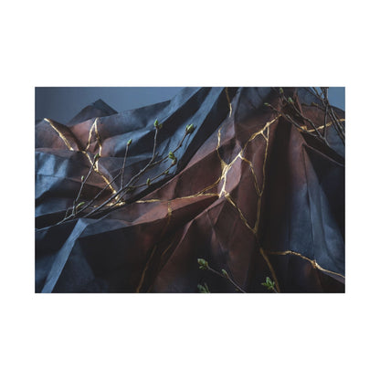 Paper Fold Broken Beauty Canvas Art | Philosophical Kintsugi Art Art Print
