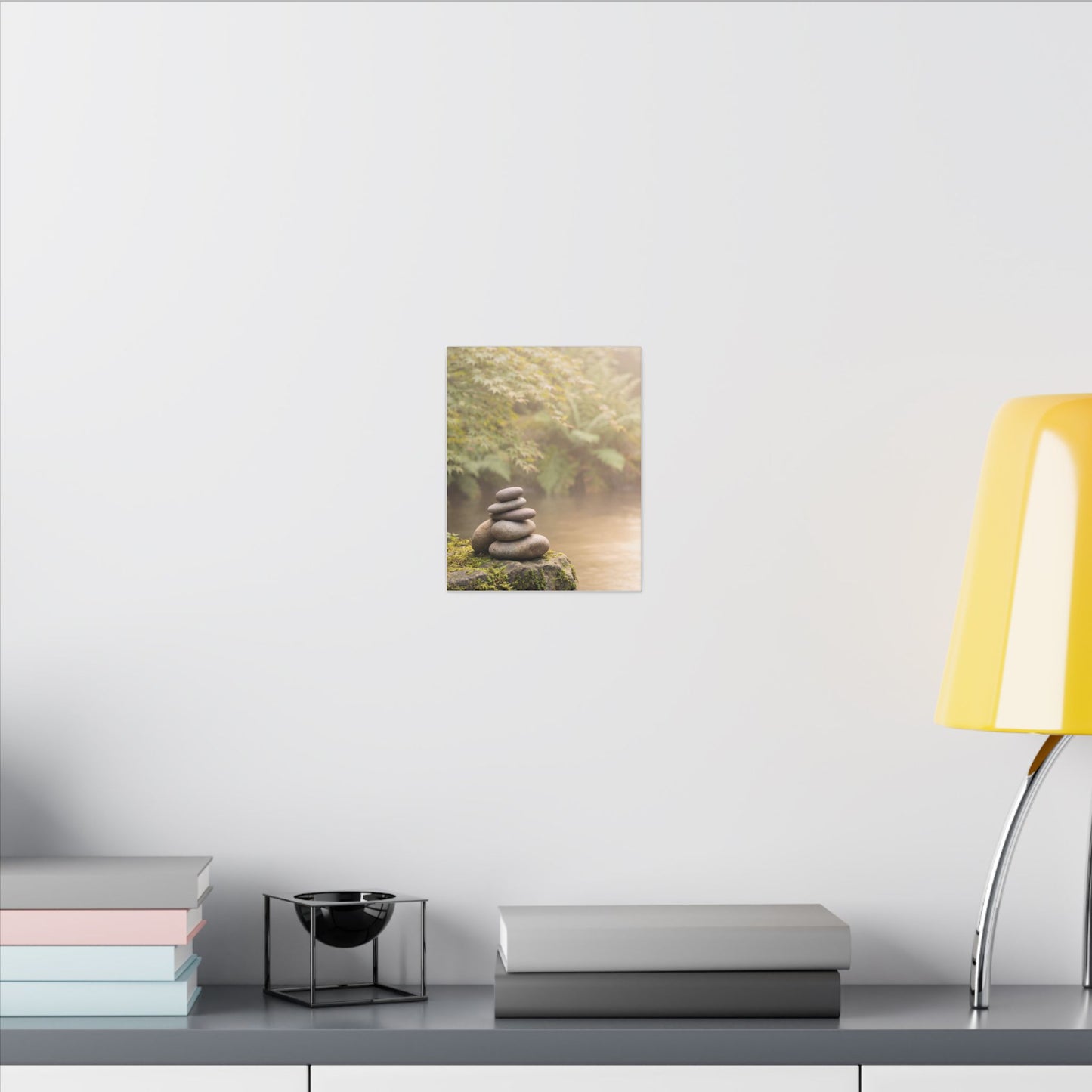 Cozy River Stones Canvas Art - Japanese Pattern Japandi