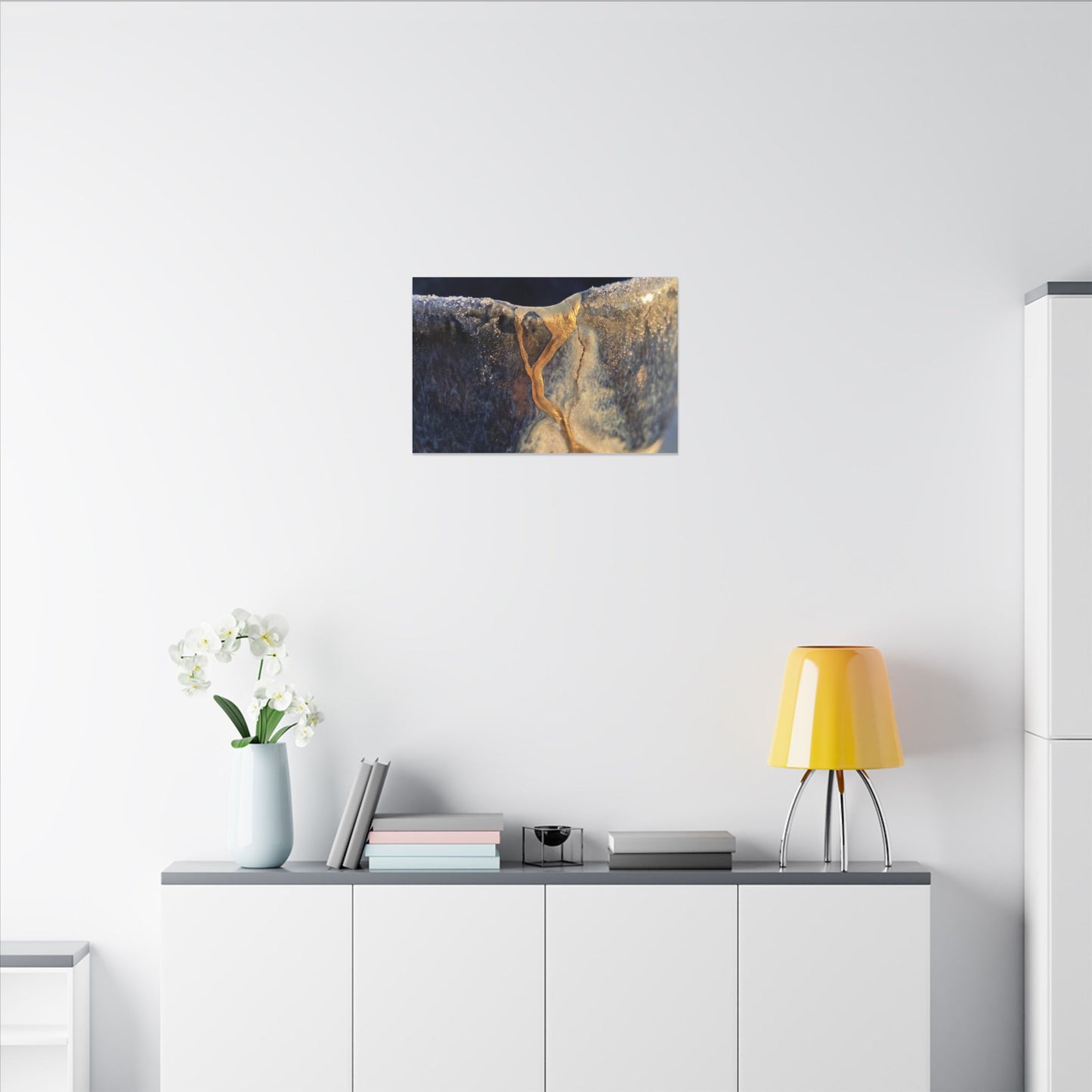Winter Ceramic Bowl Gold Vein Canvas Art | Healing Decor
