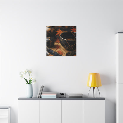Seijaku Tea Ceremony Canvas Art - Kintsugi Gold Repair