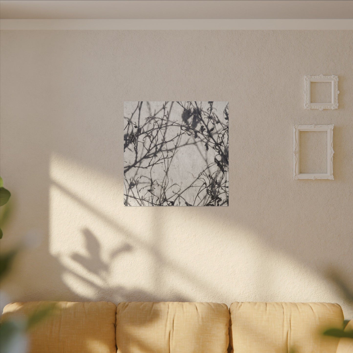 Winter Shadow Play Japanese Pattern Canvas Art | Elegant Decor