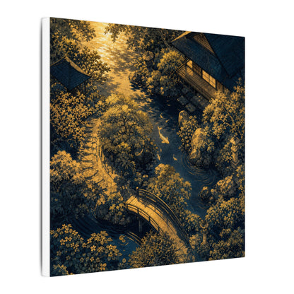 Contemplative Moonlit Garden Canvas Art - Ukiyo E Inspired Zen