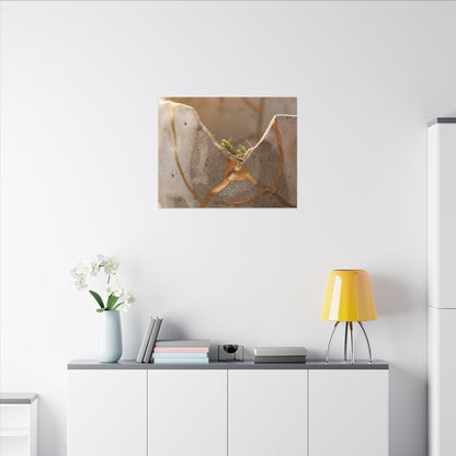 Golden Hour Broken Pottery Canvas Art - Japandi Kanso