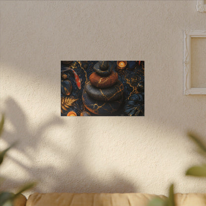 Summer River Stones Gold Vein Canvas Art | Resilient Decor