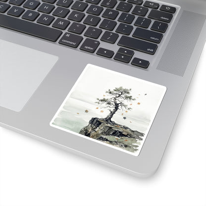 Pine Tree Sticker | Autumn Japandi Watercolor Art