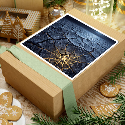 Cracked Earth Gold Vein Sticker | Philosophical Kintsugi Art