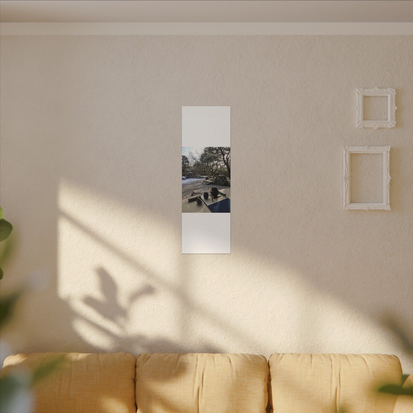 Winter Tea Ceremony Karesansui Canvas Art | Serene Decor