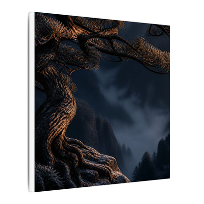 Bold Pine Tree Canvas Art - Shadow Zen Dark Japandi