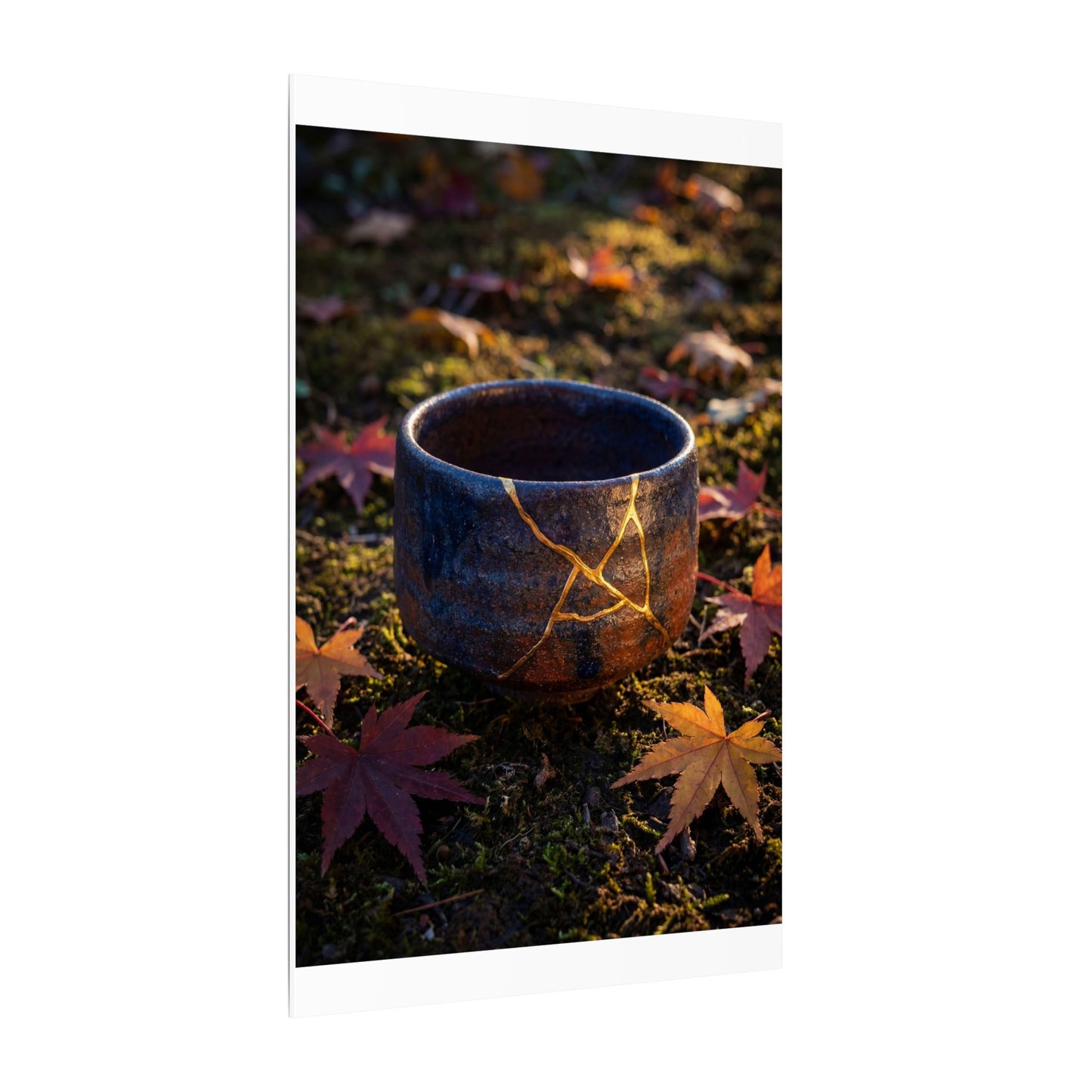 Kanso Moonlit Garden Canvas Art - Kintsugi Gold Repair