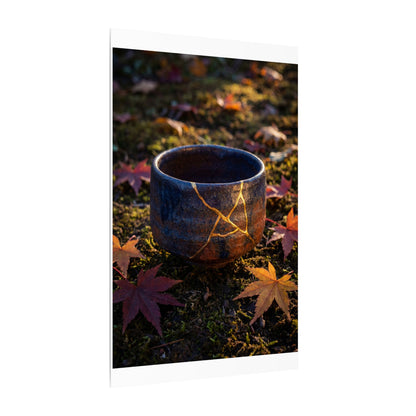 Kanso Moonlit Garden Canvas Art - Kintsugi Gold Repair