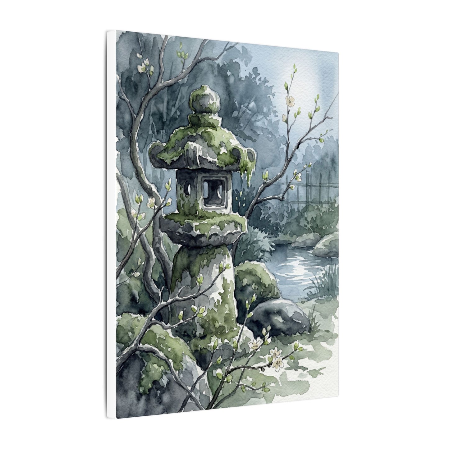 Moonlight Stone Lantern Canvas Art - Japandi Seijaku