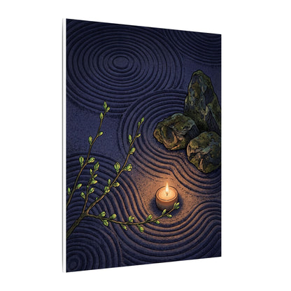 Mono No Aware Rock Garden Canvas Art - Zen Ukiyo E Inspired