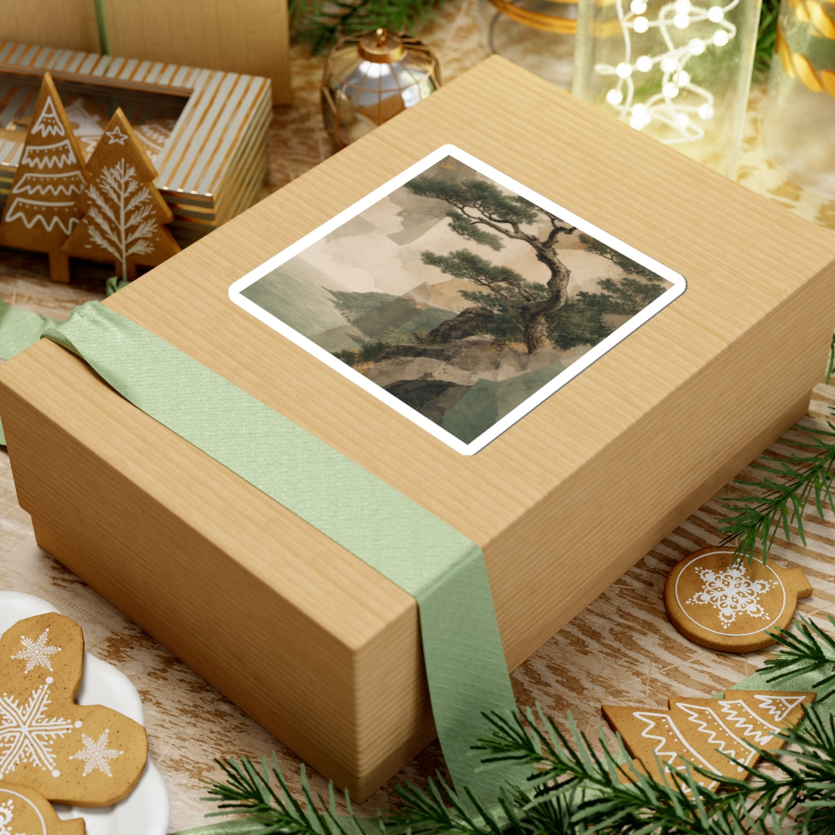Pine Tree Summer Sticker | Japandi Cozy Design