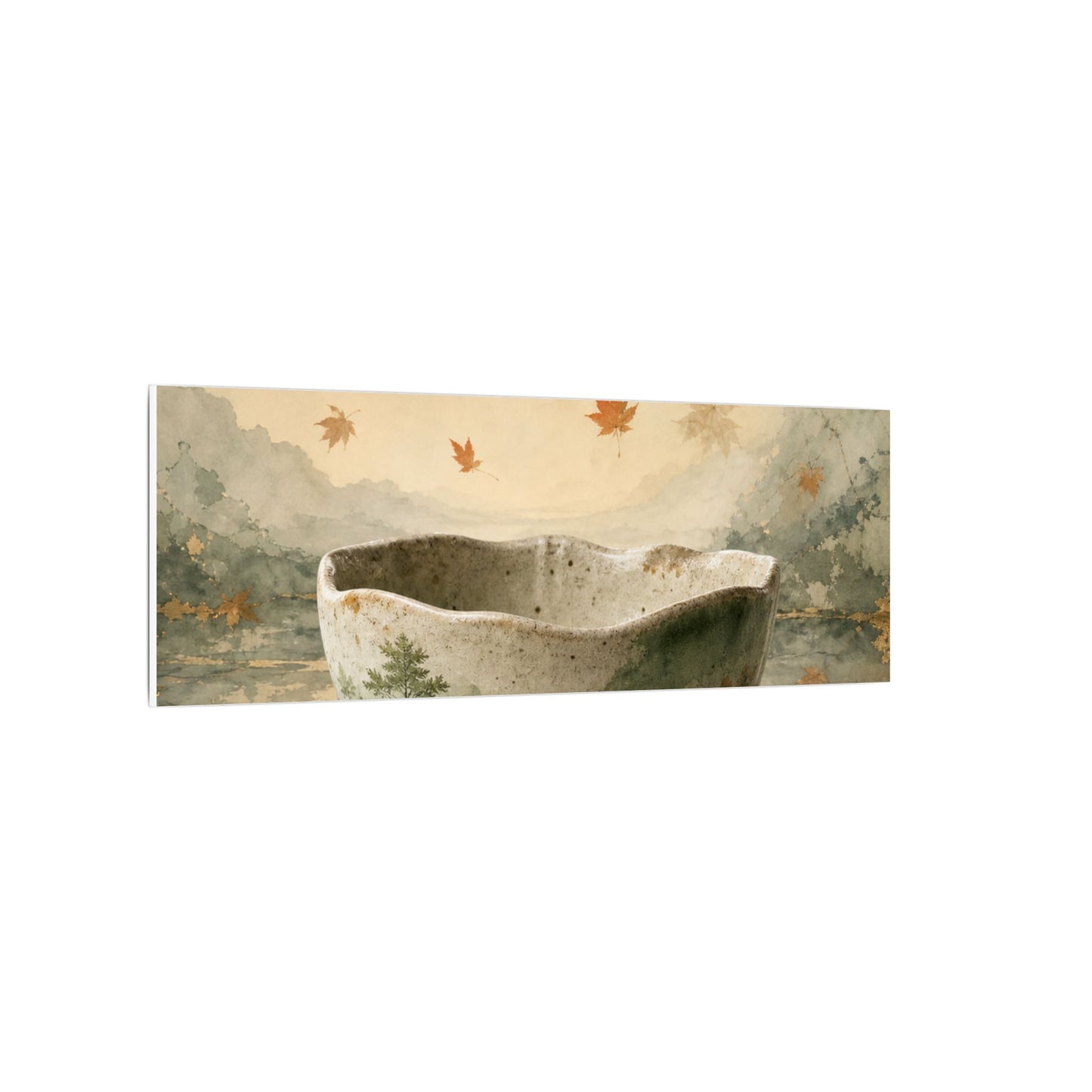 Autumn Ceramic Bowl Watercolor Canvas Art | Cozy Decor