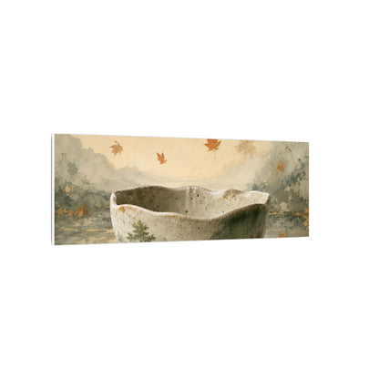 Autumn Ceramic Bowl Watercolor Canvas Art | Cozy Decor