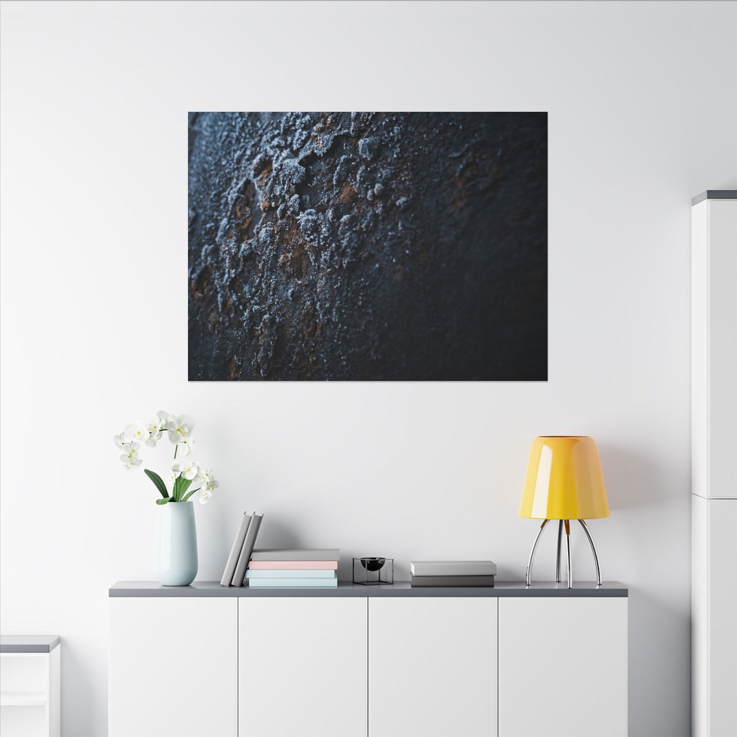 Rust Patina Canvas Art | Winter Dark Japandi Shadow Zen Art