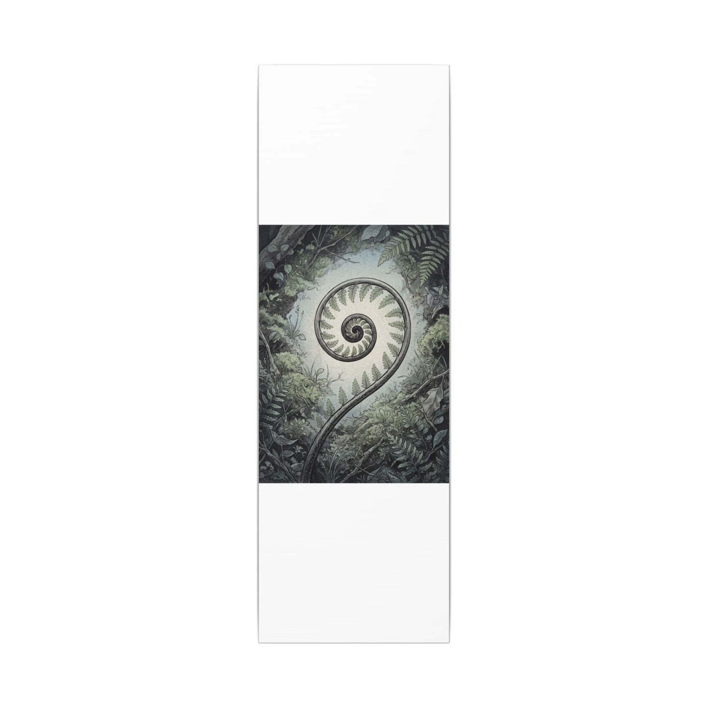 Zen Fern Unfurling in Dawn | Ukiyo E Inspired Canvas Art