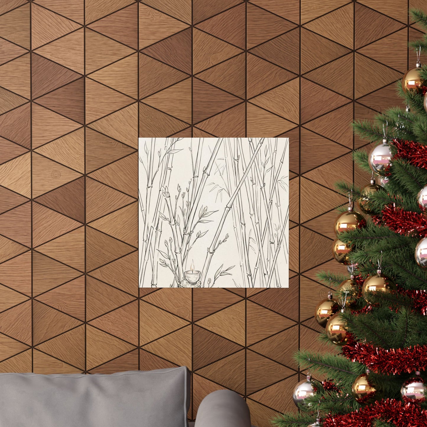 Bamboo Grove Wall Art Print | Spring Japandi Minimal Line Art