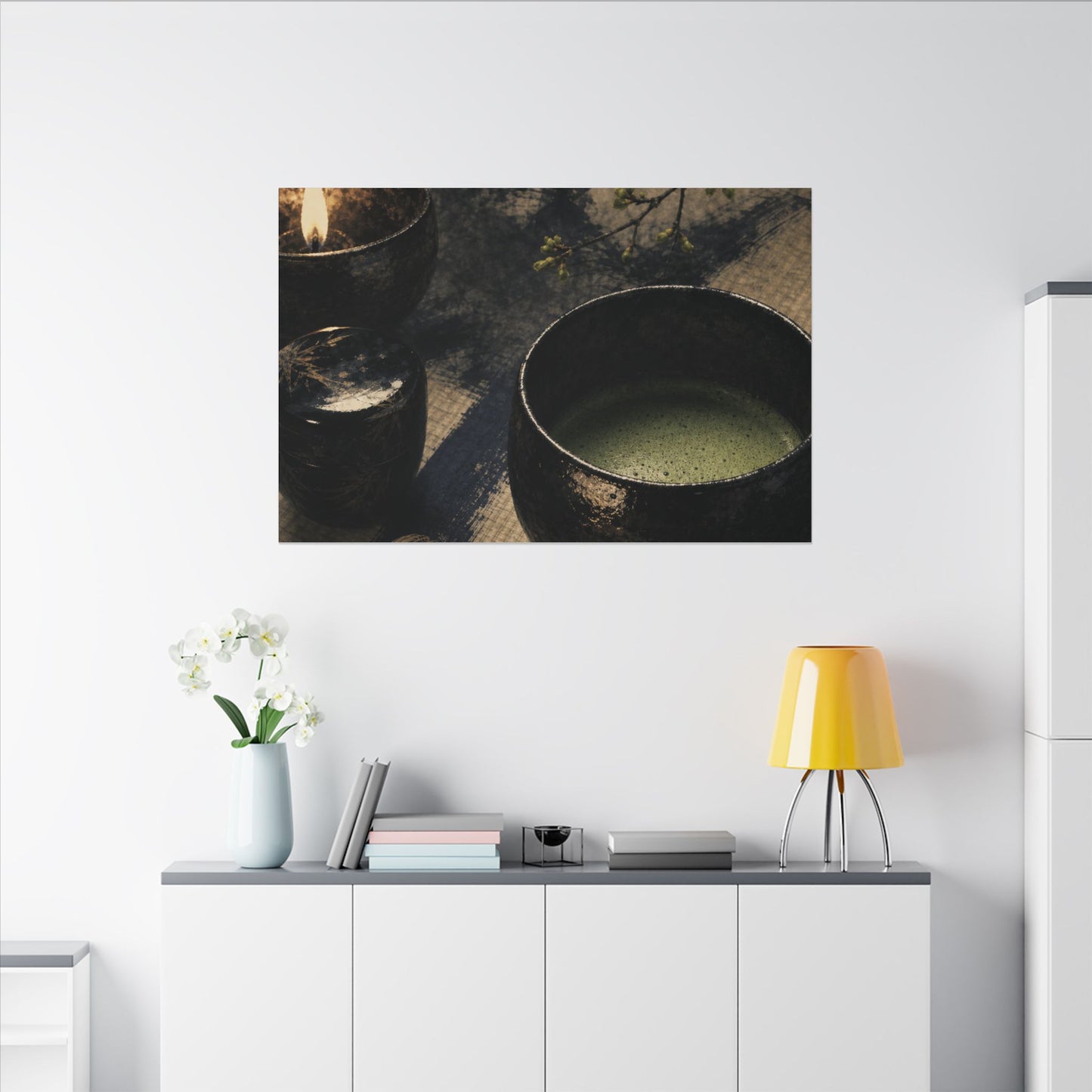 Ma Tea Ceremony Canvas Art - Zen Sumi E