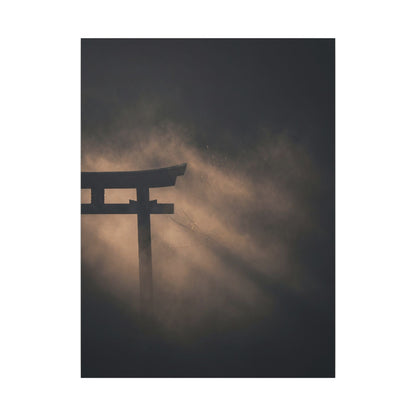 Torii Gate Shadow Zen Canvas Art | Bold Dark Japandi Art