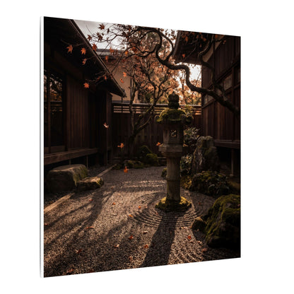 Seijaku Stone Lantern Canvas Art - Dark Japandi Shadow Zen