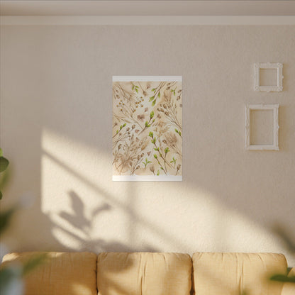Spring Dried Flowers Watercolor Canvas Art | Earthy Decor